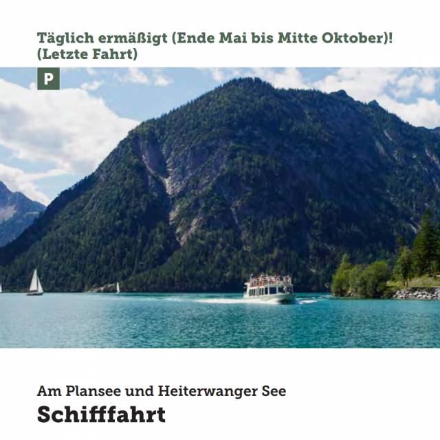 Schifffahrt am Plansee und Heiterwanger See
