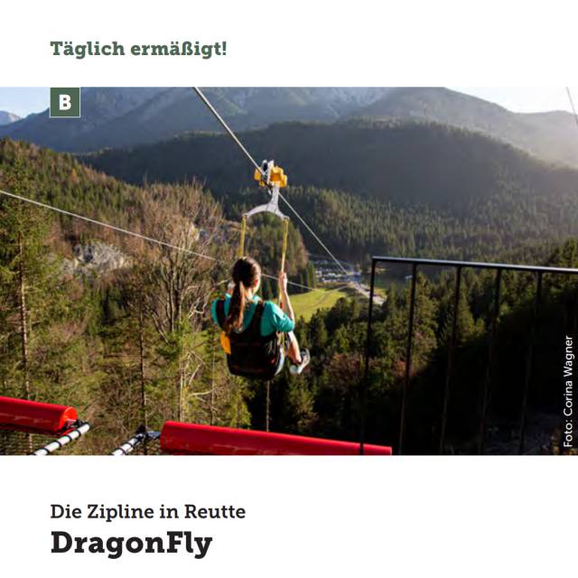 Mit der Zipline DRAGONFLY 600 m ins Tal "fliegen"