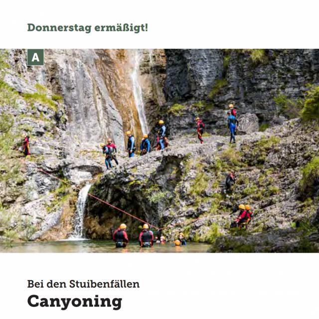 Canyoning in den StuibenfÀllen